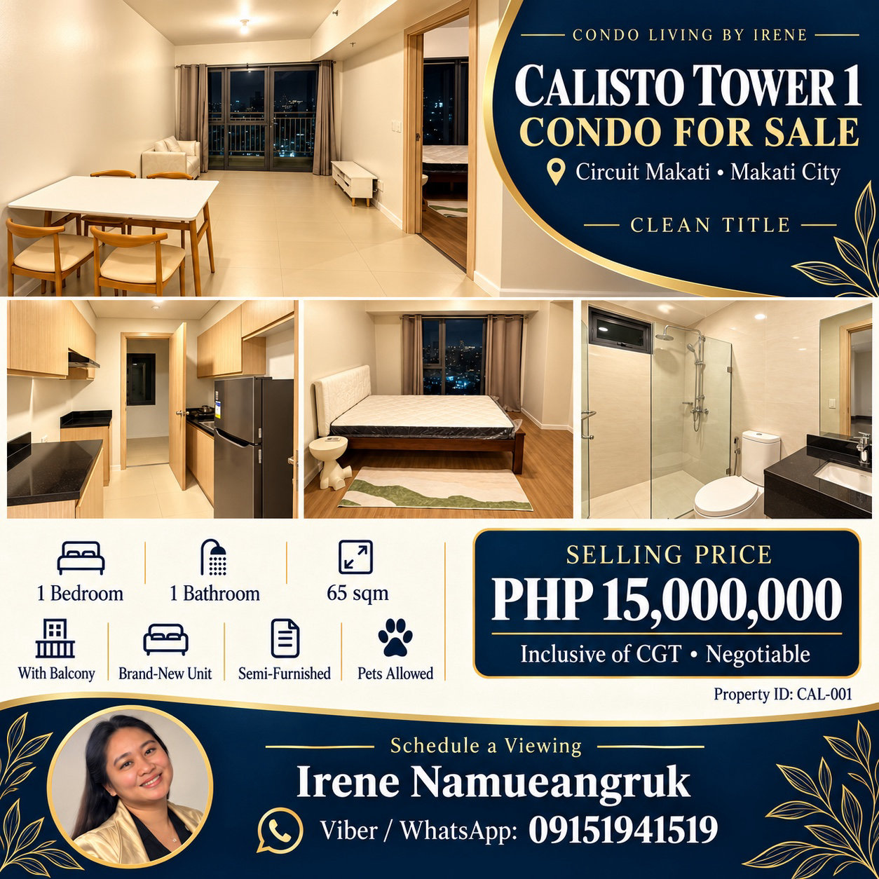 Callisto Tower 1 Makati condo for sale in Makati